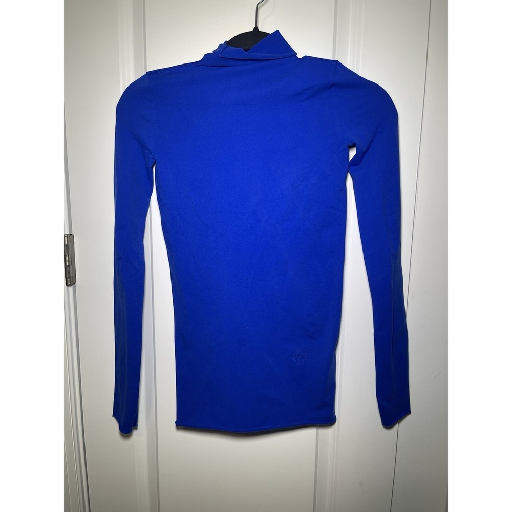 Tory Burch Tory Sport‎ Size XS Blue Solid Tech Knit Turtleneck Stretch